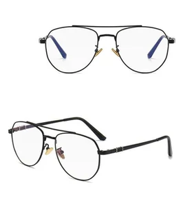 Czarne pilotki gotowe okulary zerówki do komputera z antyrefleksem 25122B ze skazą - Okulary korekcyjne, oprawki, szkła - miniaturka - grafika 1