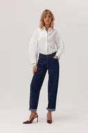 Bluzki damskie - Koszula z nowoczesnymi rękawami Crush biała - miniaturka - grafika 1