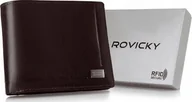 Portfele - Rovicky Klasyczny, elegancki portfel męski ze skóry naturalnej - Rovicky NoSize - miniaturka - grafika 1