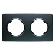 Klawisze i ramki - Ramka podwójna, plastikowa, czarna, OVAL - miniaturka - grafika 1