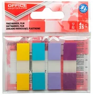 Etykiety samoprzylepne i bloki etykiet - Office products Zakładki indeksujące PP, 12x43mm, 4x35 kart., zawieszka, mix kolorów pastel 14223824-99 - miniaturka - grafika 1