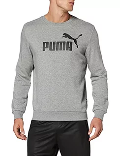 Bluzy męskie - Puma Męska bluza z logo Ess Crew Sweat Tr Big Log szary szary (Medium Gray Heather) S 851750-1 - grafika 1