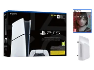 Konsole Playstation - Konsola PLAYSTATION 5 Slim Digital Edition 1TB D Chassis + Napęd optyczny PS5 Silent Hill f Day One Biało-czarny - miniaturka - grafika 1