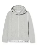 Bluzy damskie - Calvin Klein Bluza z kapturem z zamkiem błyskawicznym L/S dzianinowe topy, Ciemnoszary wrzos, 12-14 lat - miniaturka - grafika 1