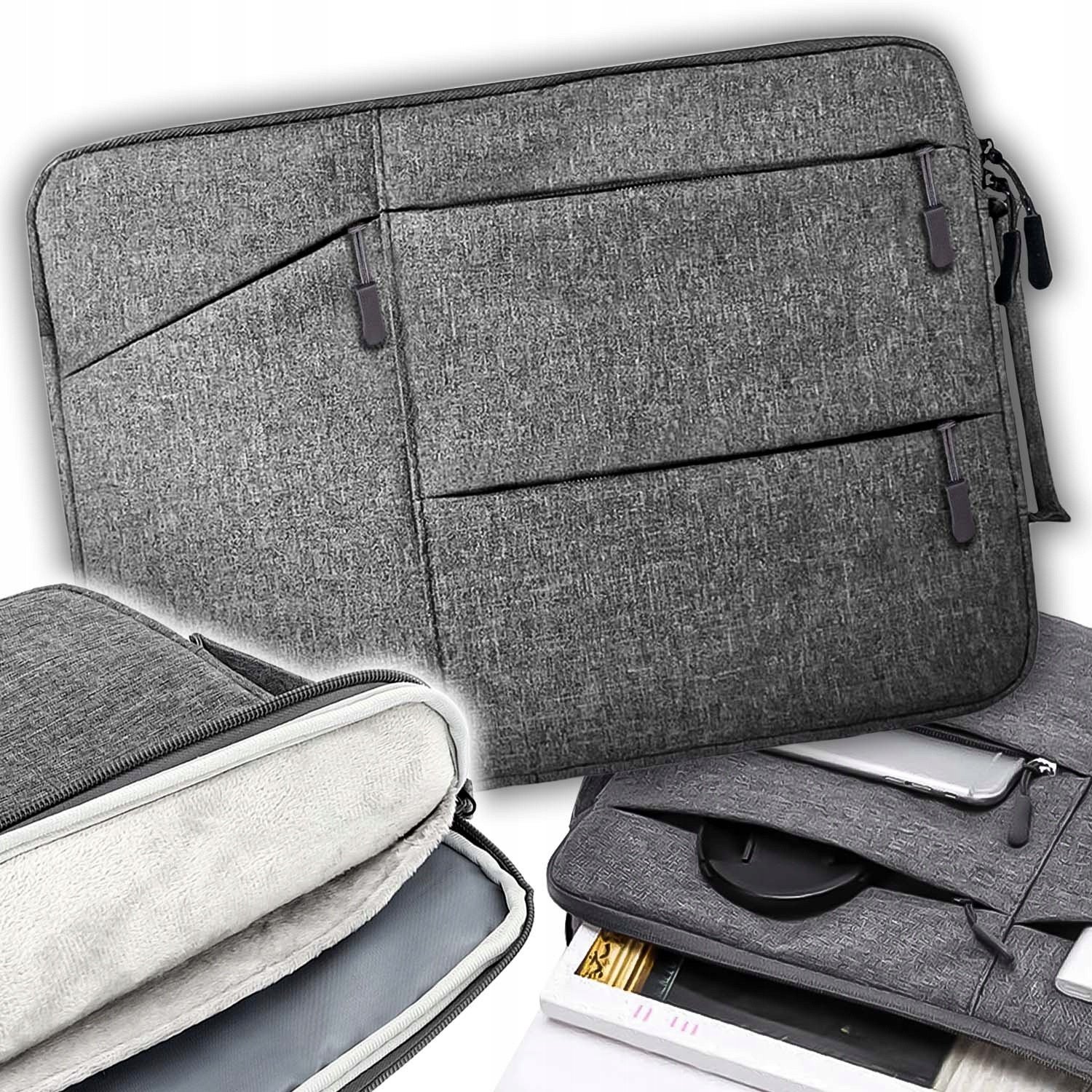 Etui na Laptopa Torba Pokrowiec na Laptop Dokumenty do Pracy SZARY 13,3