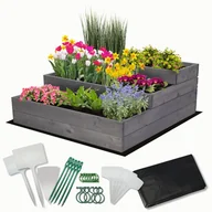 Szklarnie ogrodowe - Skrzynia na warzywa warzywniak grządka IMPREGNOWANY 90x90 ZESTAW EKO / Wamar-Sosenka - miniaturka - grafika 1