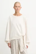 Bluzy damskie - BOSS bluza damska kolor beżowy gładka 50550338 - miniaturka - grafika 1