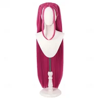 Ozdoby do włosów - TEMU Peruka Cosplay Hairjoy Mira - Długie Proste Czerwone Syntetyczne Włosy z Czarną Różową Siatką, Akcesorium Kostiumowe dla Kobiet inspirowane - miniaturka - grafika 1