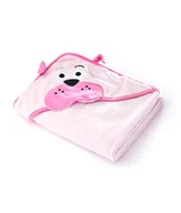 Okrycia kąpielowe dla dzieci - 02595 OKRYCIE KĄP. KRÓLIK 100x100 PINK - miniaturka - grafika 1