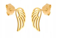 Kolczyki - ZŁOTE Kolczyki 585 Skrzydła Na Sztyft 1.00 g Rodium - miniaturka - grafika 1