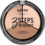 Bronzery i konturowanie twarzy - NYX Professional Makeup 3 Steps To Sculpt - Fair - miniaturka - grafika 1