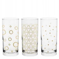 Szklanki - Szklanki dekorowane Phila Geometric Gold wysokie mix wzorów 260 ml - miniaturka - grafika 1