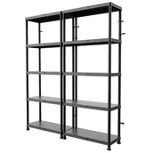 Szafy i regały magazynowe - 2x regał magazynowy 125kg garaż piwnica spiżarnia 5 półek 74x32cm H 175 cm - miniaturka - grafika 1