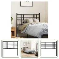 Inne meble do sypialni - The Living Store Metalowe wezgłowie - czarne - 90 cm - Wezgłowie - miniaturka - grafika 1