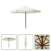 Parasole ogrodowe - The Living Store Parasol ogrodowy na drewnianym słupku - 330 cm - piaskowa biel - Parasol - miniaturka - grafika 1