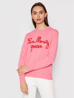 Swetry damskie - MC2 Saint Barth Sweter New Queen QUE0010 EMMQ24 Różowy Regular Fit - grafika 1