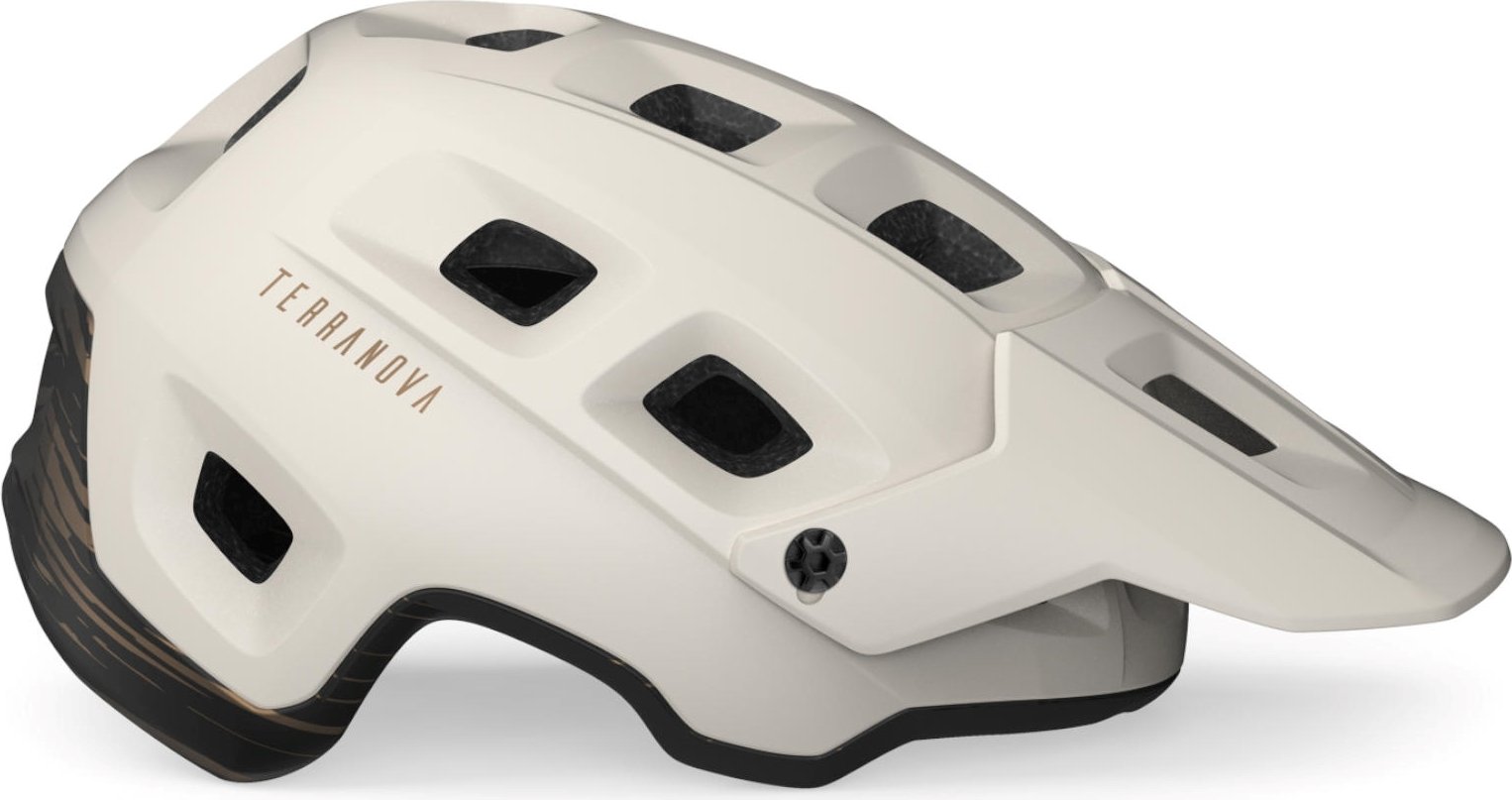 Kask rowerowy MET Terranova, biały brązowy, M