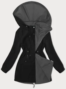 Cienka parka dwustronna damska czarno-szara (16M9081M-392C) - J STYLE - Kurtki damskie - miniaturka - grafika 1