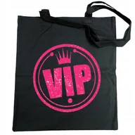 Torby i wózki na zakupy - Torba na zakupy różowy nadruk VIP Korona - miniaturka - grafika 1