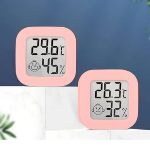 Stacja pogodowa Mini Higrometr pogody Alogy Smiley LCD cyfrowy termometr czujnik temperatury i wilgotności Różowy - Akcesoria do smartwatchy - miniaturka - grafika 8