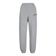 Spodnie sportowe damskie - JACK & JONES Jxbianca Hw Relaxed Vint spodnie dresowe damskie, Light Grey Melange/Print: cabernet Print, XL - miniaturka - grafika 1