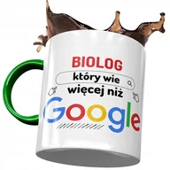 Kubki - Kubek Zielony Dla Biologa Wie Więcej Niż Google z Nadrukiem ze Zdjęciem + Opakowanie na prezent (wzór 02) - miniaturka - grafika 1