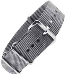 Nylonowy pasek do zegarka szary parciany - 18 mm - Akcesoria do smartwatchy - miniaturka - grafika 1