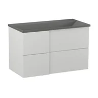 Szafki łazienkowe - Szafka pod umywalkę wpuszczaną EDGE 90 cm biało-szary półmat - miniaturka - grafika 1