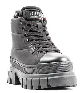 Trampki damskie - Palladium Revolt Boot OVERCUSH, Trampki damskie, Czarne/Czarne, 40 EU, czarny, 40 EU - grafika 1