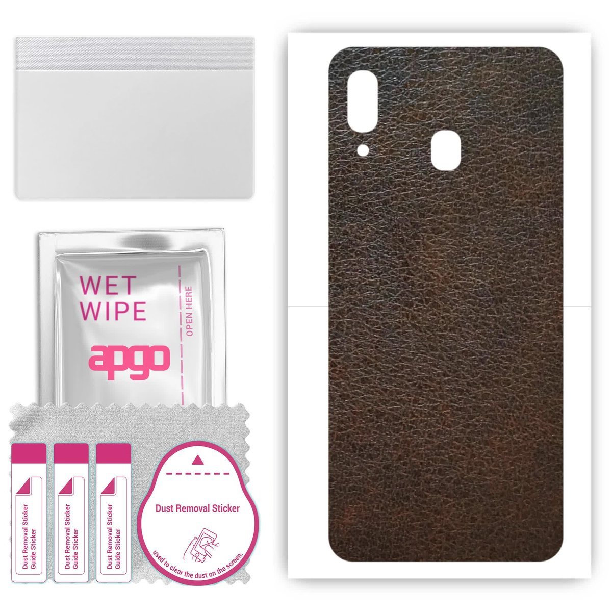 Folia naklejka skórka strukturalna na TYŁ do Samsung Galaxy A30 - Skóra Brązowa - apgo SKINS