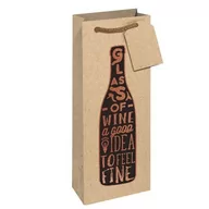 Opakowania i torebki na prezenty - TOREBKA NA WINO KRAFT - miniaturka - grafika 1