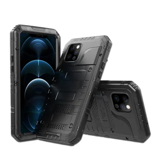 Etui Do Apple iPhone 12 PRO Pokrowiec w CZARNY Etui Case Obudowa Ochronny Outdoor Cover Cadorabo - Etui i futerały do telefonów - miniaturka - grafika 1