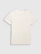 Koszulki sportowe damskie - 4F Koszulka sportowa w kolorze kremowym - miniaturka - grafika 1