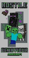Okrycia kąpielowe dla dzieci - Ręcznik plażowy 70x140 Minecraft Hostile Behaviou szary plażowy bawełniany - miniaturka - grafika 1