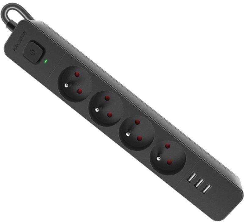Listwa zasilająca Defender Listwa zasilająca Defender SFS 133 / 1,5 m / 4 gniazda / czarna / 3 x USB