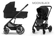 Wózki dziecięce - CYBEX BALIOS S LUX BLACK FRAME 2w1 Moon Black - miniaturka - grafika 1