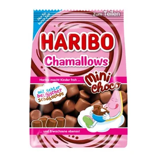 Haribo, pianki Chamallows Mini, wanilia i belgijska czekolada, 140g - Żelki - miniaturka - grafika 1