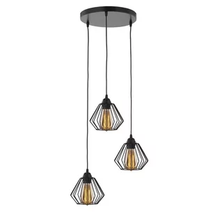 3-płomienna czarna lampa druciana LAVIS LOFT - Lampy sufitowe - miniaturka - grafika 1