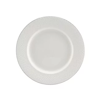 Talerzyk deserowy porcelanowy 20 cm BARI Platin VILLA ITALIA - Talerze - miniaturka - grafika 1