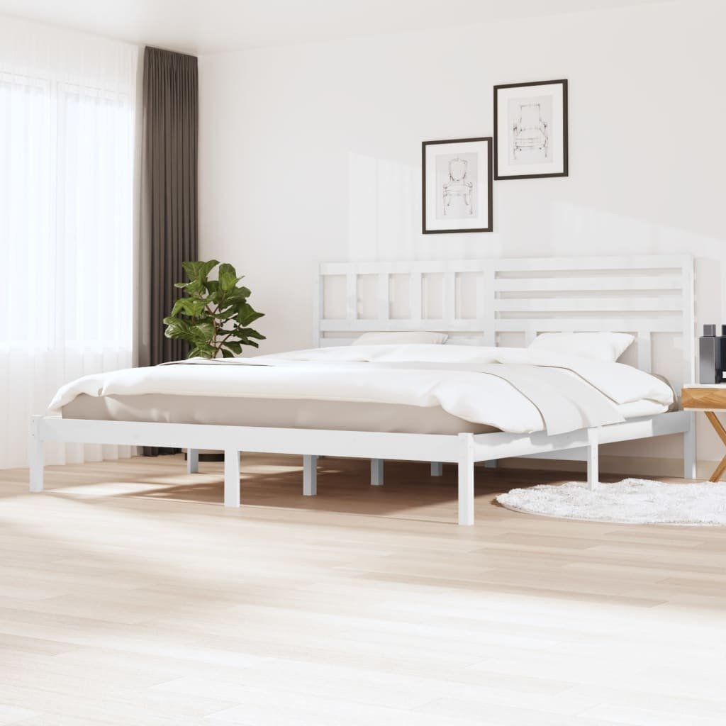 Łóżko z litego drewna sosna biała 200x200 cm
