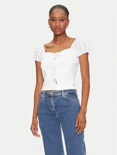 Guess Bluzka W5GP13 KCVA1 Biały Slim Fit - Bluzki damskie - miniaturka - grafika 1