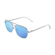 Okulary przeciwsłoneczne - CLANDESTINE Okulary przeciwsłoneczne unisex HD – okulary przeciwsłoneczne nieoślepiające dla kobiet i mężczyzn, B-pilot 18 srebrny - Hd Nylon jasnoniebieski, jeden rozmiar - miniaturka - grafika 1