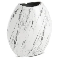 Wazony i flakony - Wazon ceramiczny Sana 19x9x20 biały srebrny z marmurkowym wzorem Eurofirany - miniaturka - grafika 1