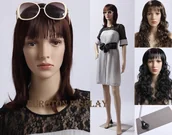 Manekiny wystawowe - SF-09 manekin damski 2 peruki za darmo. Ruchomy. Kobieta w kolorze skóry, metalowa płyta - miniaturka - grafika 1