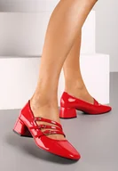 Czółenka - Czerwone Lakierowane Czółenka w Stylu Mary Jane z Cienkimi Paseczkami Berisana - Renee - miniaturka - grafika 1
