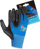 Rękawice robocze - Reis Dragos Ocean rękawice ochronne wykonane z nylonu niebiesko-czarny rozm.8 RAWOCEANNB8 - miniaturka - grafika 1