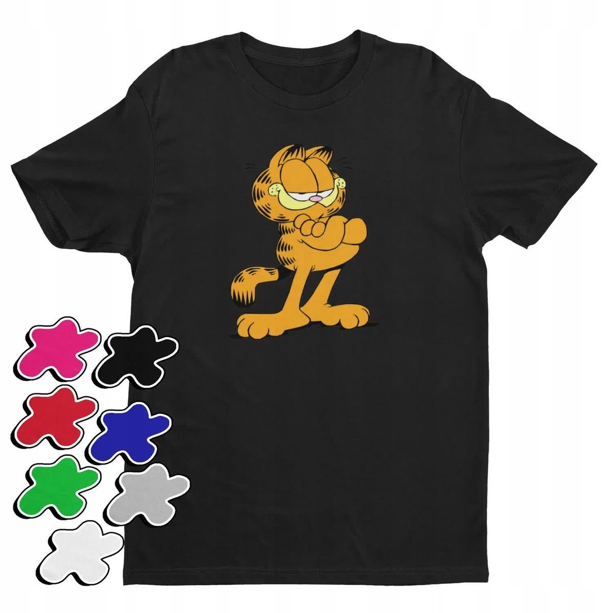 Koszulka T-Shirt Dziecięca Z Nadrukiem Garfield Kot Lasagne -M 134-140