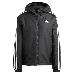 adidas Damska kurtka z kapturem Essentials 3S, czarna, Czarny, S - Kurtki damskie - miniaturka - grafika 1