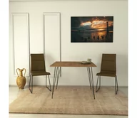 Stoły z krzesłami - Stół do jadalni SANDALF 75x90 cm brązowy/czarny - miniaturka - grafika 1