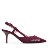 Sandały damskie - Sandały LOVE MOSCHINO JA10267G1NIMX55641 Bordowy - miniaturka - grafika 1